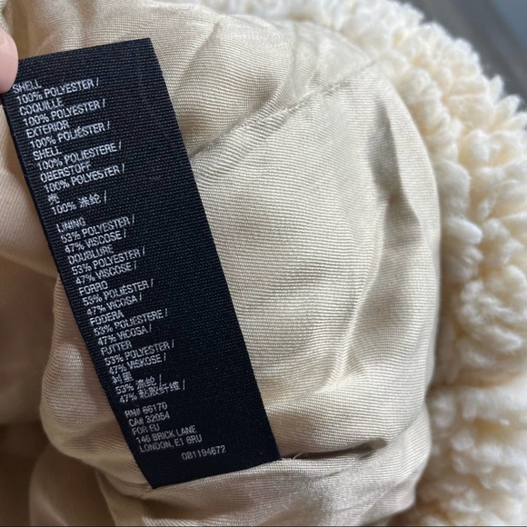 We The Free People Cream Teddy Swing Jacket NEW Size Medium - Picture 8 of 9